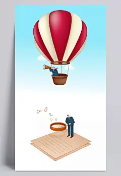 坐在热气球上的西装男插画|PSD分层素材,PSD素材,绘画设计,卡通人物,漫画人物,人物插画,矢量人物,手绘人物,水彩插画,卡通人物,PSD分层素材,PSD素材