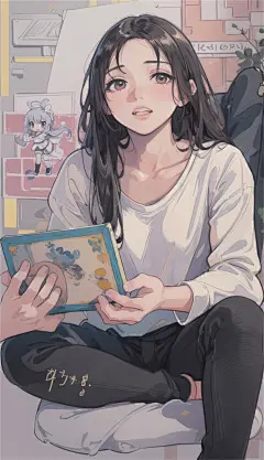 数字艺术漫画风女孩插画-众图网