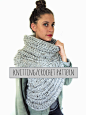 PATTERN for Chunky Knit Crochet Asymmetrical Cowl Vest Shawl Scarf One Armed // Huntress Vest PATTERN #手工# #服饰# #创意#