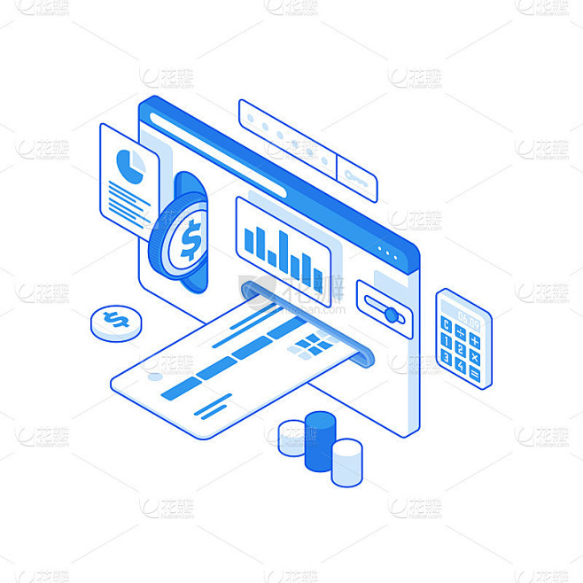 在线支付与信用卡概念矢量旗帜