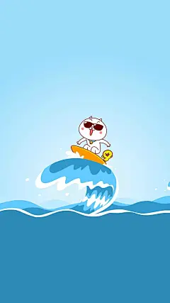 可爱卡通哈咪猫夏日游玩系列主屏壁纸