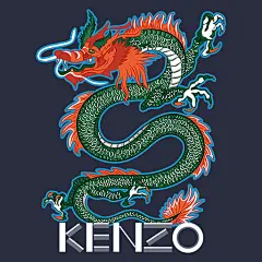 卡通龙矢量手绘卡通动物手绘龙图案kenzo龙青龙