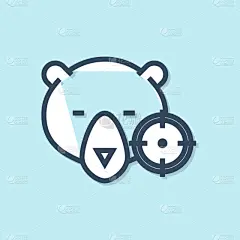 熊,准星,蓝色,捕猎行为,线条,计算机图标,箭术,打靶