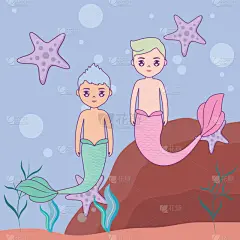 海洋,美人鱼,组物体,雄性动物,秘密,海星,船,面部表情,尾巴,虚构