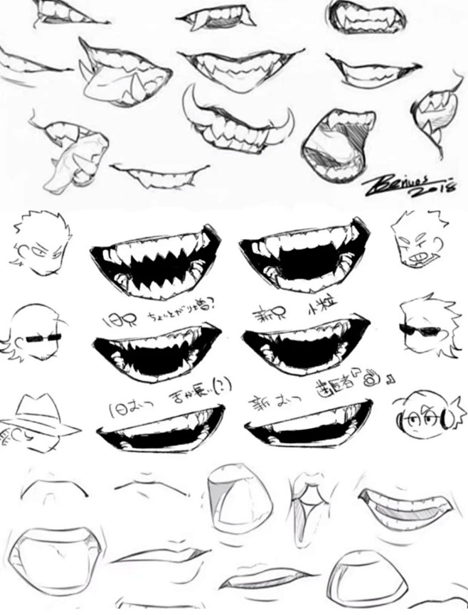 嘴型牙齿的画法素材