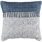 Lola Neutral and Blue 20-Inch Pillow Cover