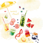 Summer brunch-design for tea box : Illustrations for tea box/packaging. Theme; late summer brunch.