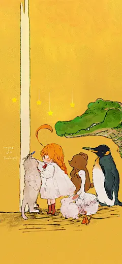 可爱 插画 手机壁纸 背景图