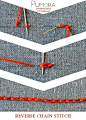 Pumora's embroidery stitch-lexicon: the reverse chain stitch: 