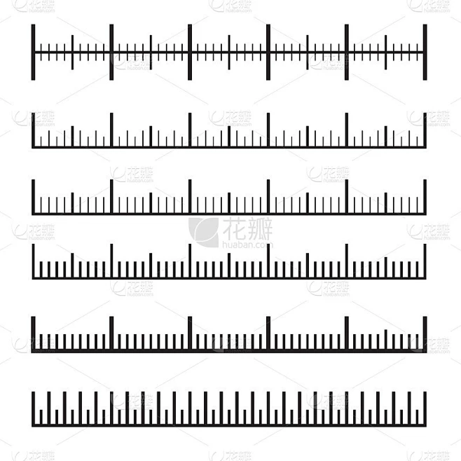 Vector set of metric rulers in flat style. Measuri素材-花瓣网