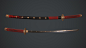 Hanami Katana, Claudia Vieira : This katana is a part of my project Hanami. A design heavily inspired by the character's attire, which is based on the Japanese cherry blossom festival known as Hanami in combination with shrine priestesses.<br/>All t