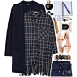 A fashion look from November 2015 featuring shirt dress, blue cardigan and pointed toe flats. Browse and shop related looks.