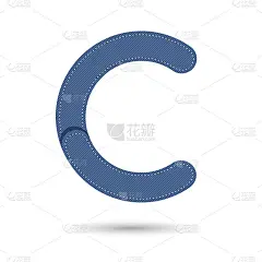 C字体向量与蓝色牛仔裤