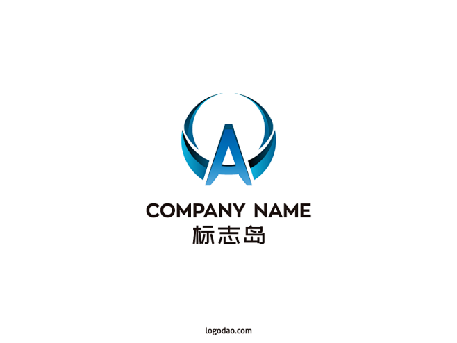 创意英文A字母造型标识国外英文徽标商标模...