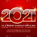 祝您新年快乐2021年豪华贺卡。红色和金色现代字体。高级精英字母和数字