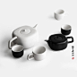 lototo日式茶具套装黑白磨砂茶壶茶杯陶瓷餐具创意壶带把茶壶新品