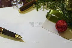 墨水笔,圣诞卡,背景,高雅,留白,常绿树,商务,贺卡,圣诞装饰物,华贵