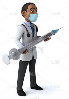 一个带面具的卡通人物的3D插图