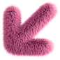Pink 3D Fluffy Symbol Arrow Left Bottom