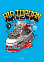 AIR JORDAN球鞋系列
via 狂奔的包子插画铺
