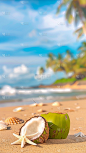 二十四节气立夏通用实景海边沙滩夏季场景背景图片素材