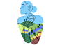 Pray for  animation character design flat girl graphic human illustration landscape people ukraine vector woman