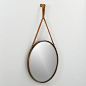 victor leather 24" mirror  | CB2