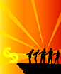 金钱与人商务团队人物剪影招聘海报背景_新图网ixintu.com