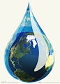 水滴中的地球，环境保护的需要！