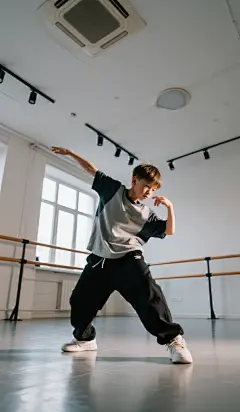舞蹈室训练街舞的男孩图片