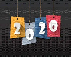 2020,贺卡,新年前夕,绘画插图,文字,矢量,小册子,分离着色,设计