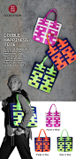 G.O.D. Double Happiness Signature Tote: By popular demand, we have created our handcrafted Double Happiness woven tote bags in three vibrant colours - purple on white, orange on blue and green on blue.