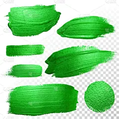 绿色水彩画笔描边。矢量油漆涂片。波兰的跟踪.