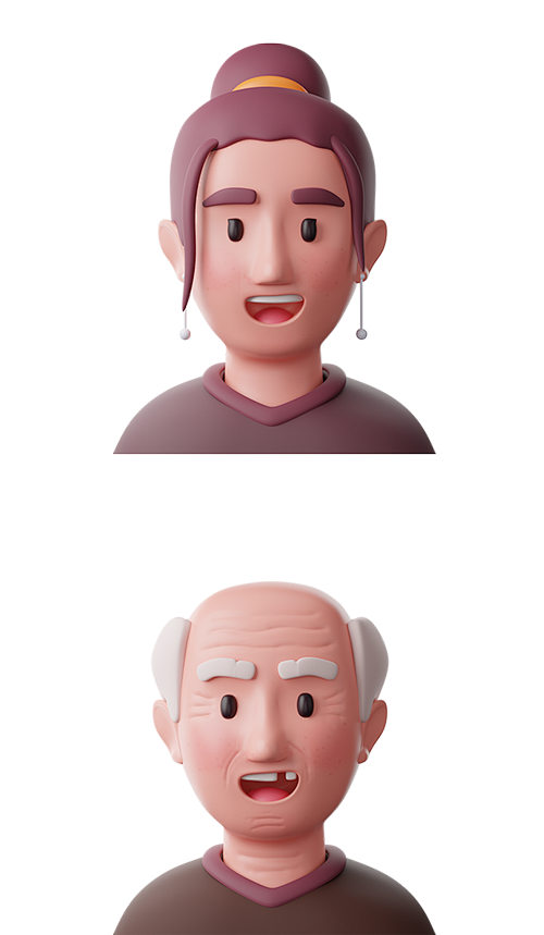 3d卡通人物头像Figma动画Blend...