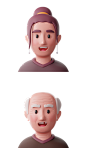 3d卡通人物头像Figma动画Blender设计源文件：