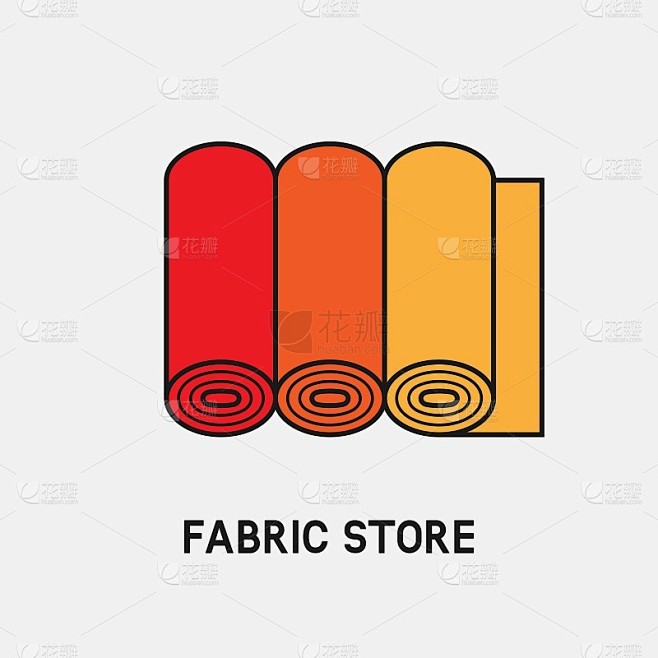 三卷布。织物商店图标