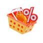 Discount Basket 3D Illustration