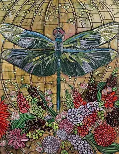 19世纪末Art nouveau（新艺术）风格彩色玻璃窗设计 ​​​​