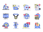 Startup Icons kit8 flat vector illustration website startup interface marketing online project set