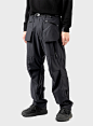 19F-ES-PL03-WL : NAME Obsidian Formal Pants   CATEGORY PANTS   SPECIFICS DWR Stretchy Wool Reversed French Seams Finish Knee Pleated Construction  Adjustable / Elastic Rear Calf Strap  Multiple Pockets and Compartments Hanger Loop at Internal Waistband   