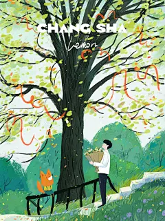 扁平风儿童插画——和小狐狸一起祈福
