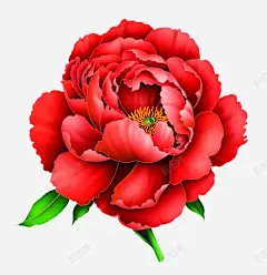 红色手绘牡丹花 艺术 花 花型图案 蓝色花型 元素 免抠png 设计图片 免费下载 页面网页 平面电商 创意素材