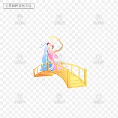手绘牛郎织女,牛郎织女,卡通牛郎织女,牛郎织女插画,牛郎织女插图,手绘传统人物,手绘古代人物,