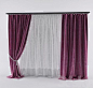 Interior - Curtain - Rideau - Dark - Purple- Modern