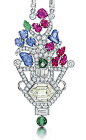 AN EMERALD AND DIAMOND NECKLACE, BY HARRY WINSTON