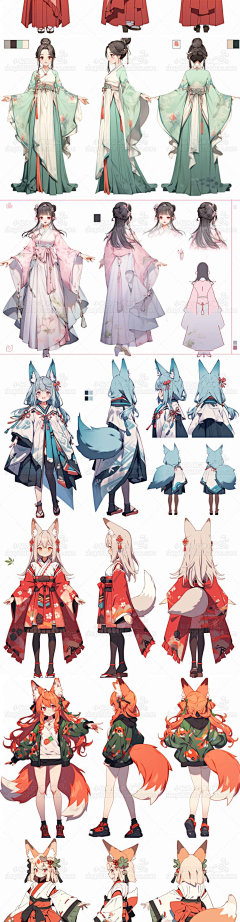 AI · 国风 - 女-花瓣网|陪你做生活的设计师 | 插画设定图 游戏资源-淘宝网