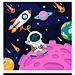 宇航员太空宇宙地球火箭星系行星月亮未来星空飞行插画AI矢量素材-淘宝网
