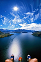 Parasailing in Lake Wanaka Wanaka - New Zealand.