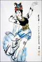 陈光健国画舞蹈人物作品欣赏——陈光健，当代著名女画家，四川省荣昌县人，1936年生。现为西安美术学院中国画系教授、中国工笔画学会理事，硕士研究生导师。 ​​​​