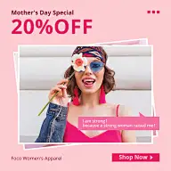 Pink Rectangle Element Women's Wear Mother's Day Promotion Ecommerce Product Image